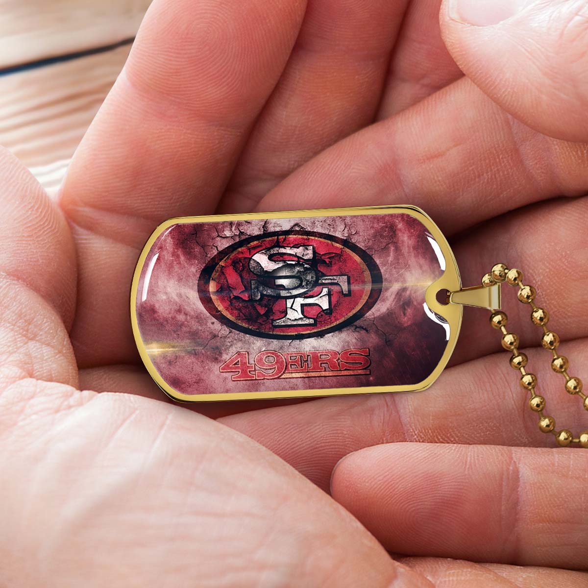 American Football - AFD078 - San Francisco 49ers - NFL Football Team - American Football Dog Tag - Military Ball Chain - Luxury Dog Tag