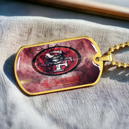 American Football - AFD078 - San Francisco 49ers - NFL Football Team - American Football Dog Tag - Military Ball Chain - Luxury Dog Tag