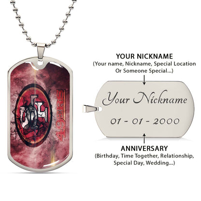 American Football - AFD078 - San Francisco 49ers - NFL Football Team - American Football Dog Tag - Military Ball Chain - Luxury Dog Tag