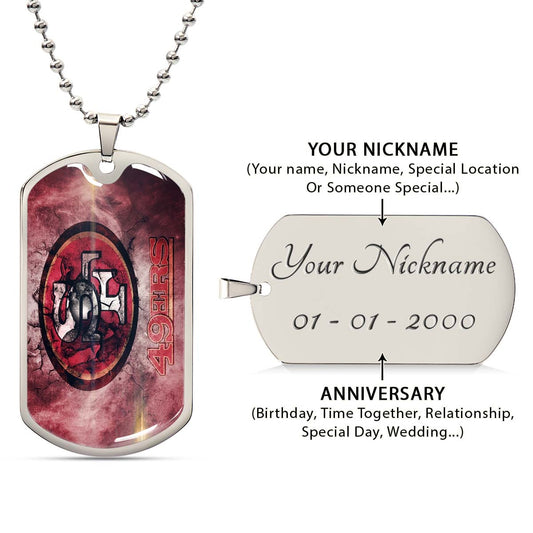American Football - AFD078 - San Francisco 49ers - NFL Football Team - American Football Dog Tag - Military Ball Chain - Luxury Dog Tag