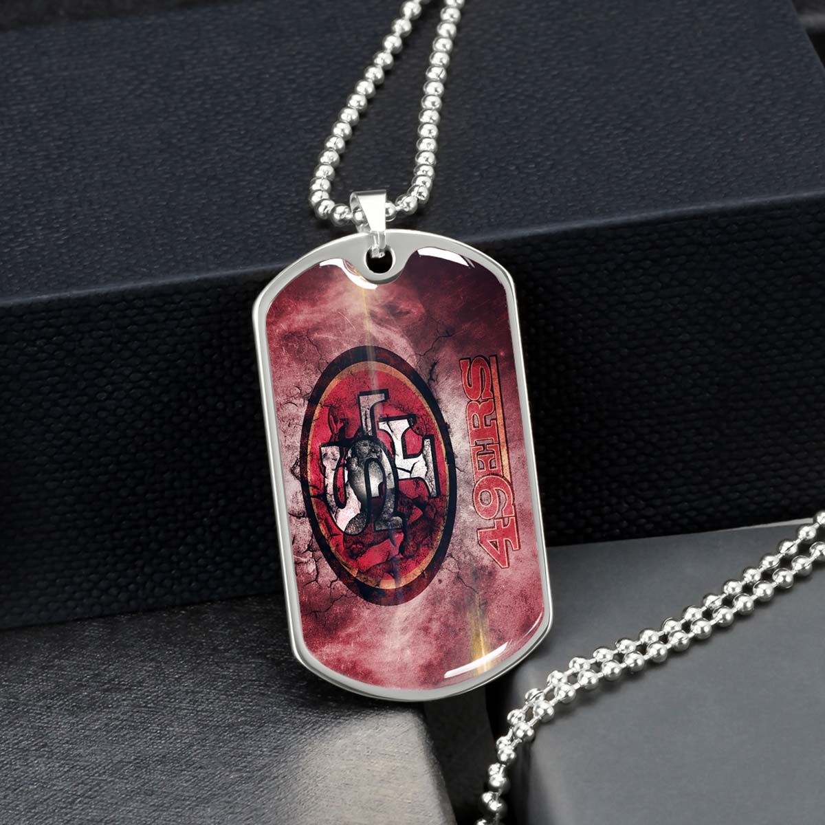 American Football - AFD078 - San Francisco 49ers - NFL Football Team - American Football Dog Tag - Military Ball Chain - Luxury Dog Tag