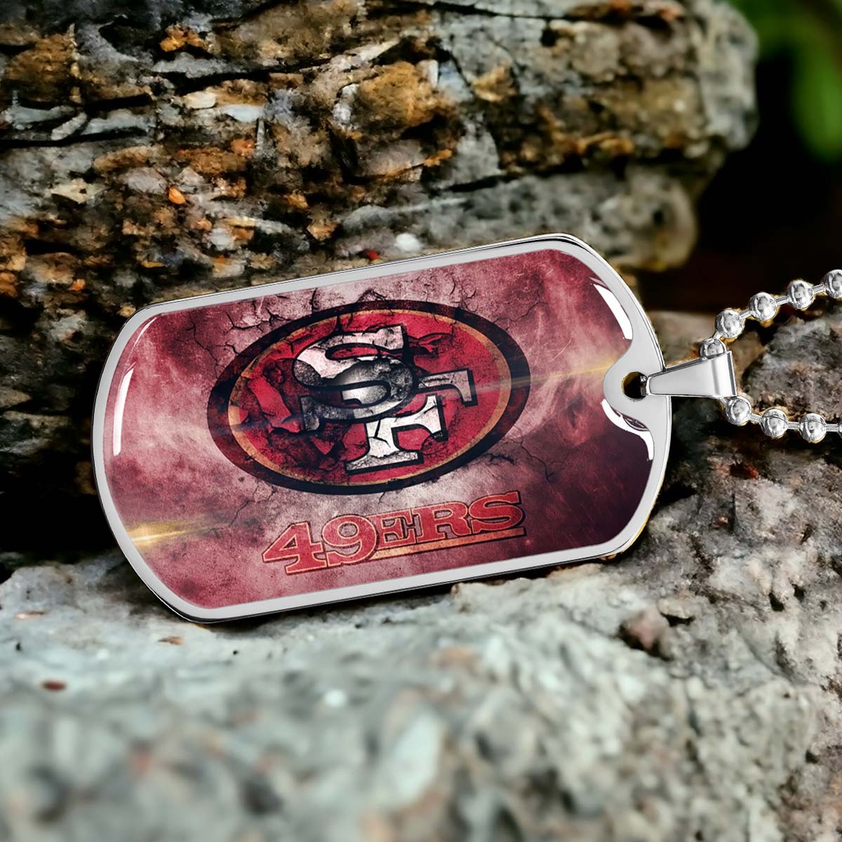American Football - AFD078 - San Francisco 49ers - NFL Football Team - American Football Dog Tag - Military Ball Chain - Luxury Dog Tag