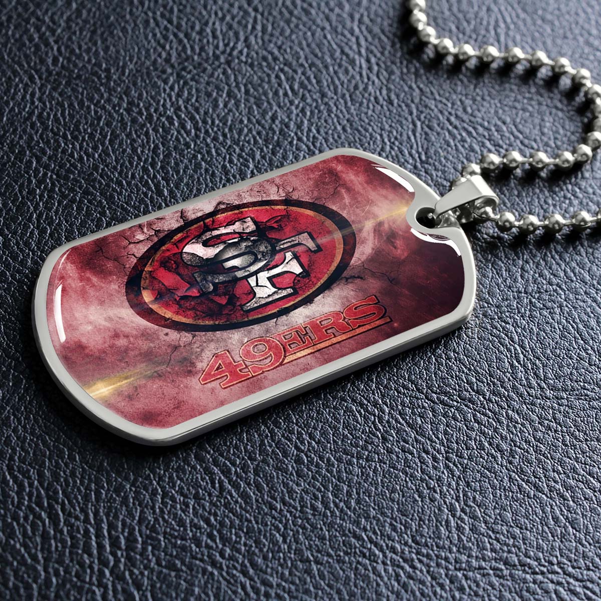 American Football - AFD078 - San Francisco 49ers - NFL Football Team - American Football Dog Tag - Military Ball Chain - Luxury Dog Tag