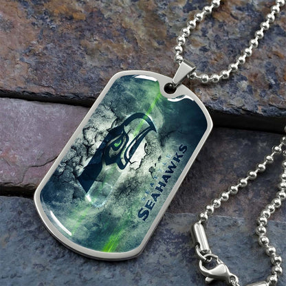 American Football - AFD079 - Seattle Seahawks - NFL Football Team - American Football Dog Tag - Military Ball Chain - Luxury Dog Tag