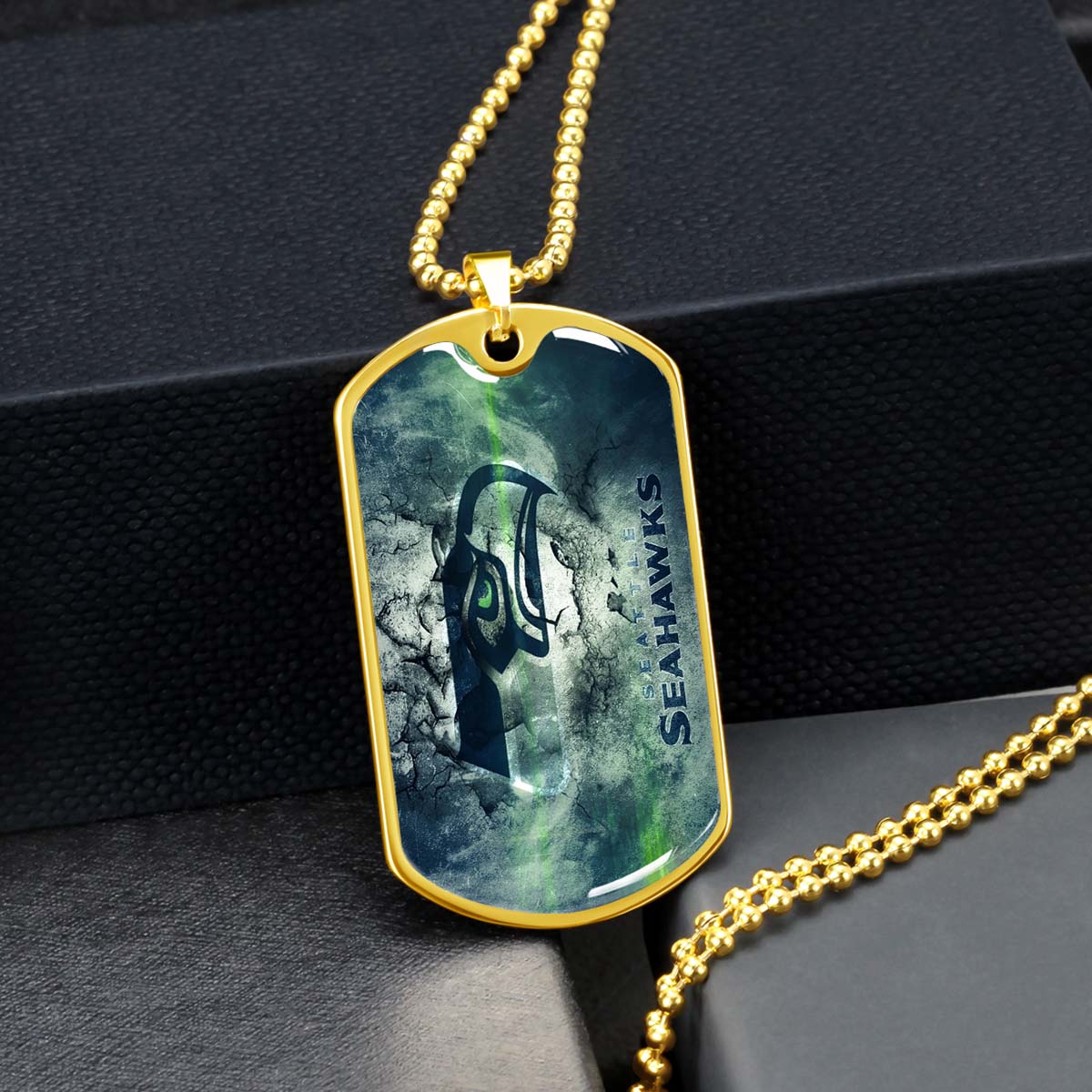 American Football - AFD079 - Seattle Seahawks - NFL Football Team - American Football Dog Tag - Military Ball Chain - Luxury Dog Tag