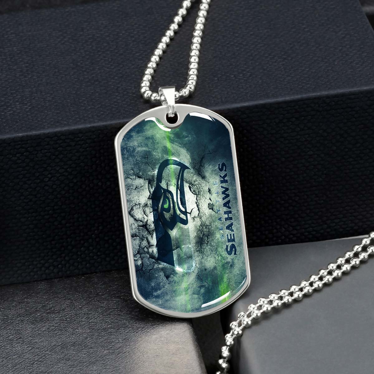 American Football - AFD079 - Seattle Seahawks - NFL Football Team - American Football Dog Tag - Military Ball Chain - Luxury Dog Tag