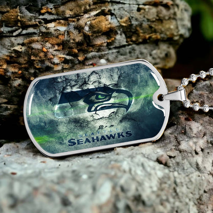 American Football - AFD079 - Seattle Seahawks - NFL Football Team - American Football Dog Tag - Military Ball Chain - Luxury Dog Tag