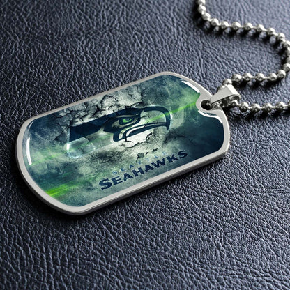 American Football - AFD079 - Seattle Seahawks - NFL Football Team - American Football Dog Tag - Military Ball Chain - Luxury Dog Tag