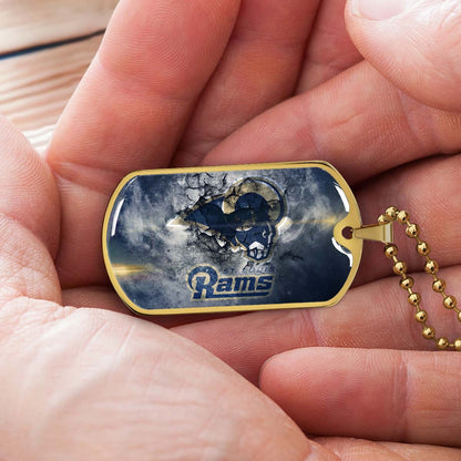 American Football - AFD080 - St.Louis Rams - NFL Football Team - American Football Dog Tag - Military Ball Chain - Luxury Dog Tag