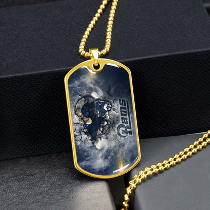 American Football - AFD080 - St.Louis Rams - NFL Football Team - American Football Dog Tag - Military Ball Chain - Luxury Dog Tag