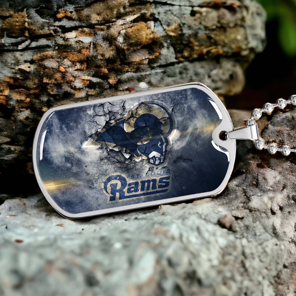 American Football - AFD080 - St.Louis Rams - NFL Football Team - American Football Dog Tag - Military Ball Chain - Luxury Dog Tag