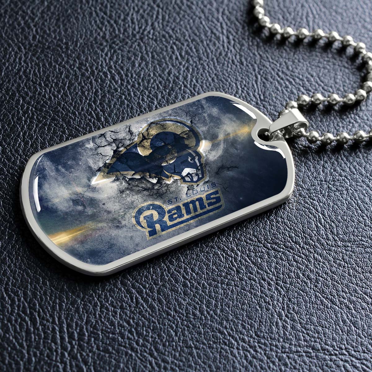 American Football - AFD080 - St.Louis Rams - NFL Football Team - American Football Dog Tag - Military Ball Chain - Luxury Dog Tag