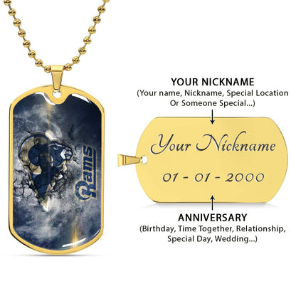 American Football - AFD080 - St.Louis Rams - NFL Football Team - American Football Dog Tag - Military Ball Chain - Luxury Dog Tag