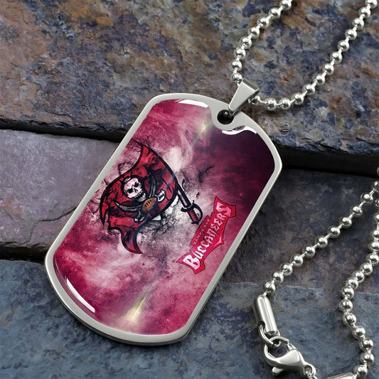 American Football - AFD081 - Tampa Bay Buccaneers - NFL Football Team - American Football Dog Tag - Military Ball Chain - Luxury Dog Tag
