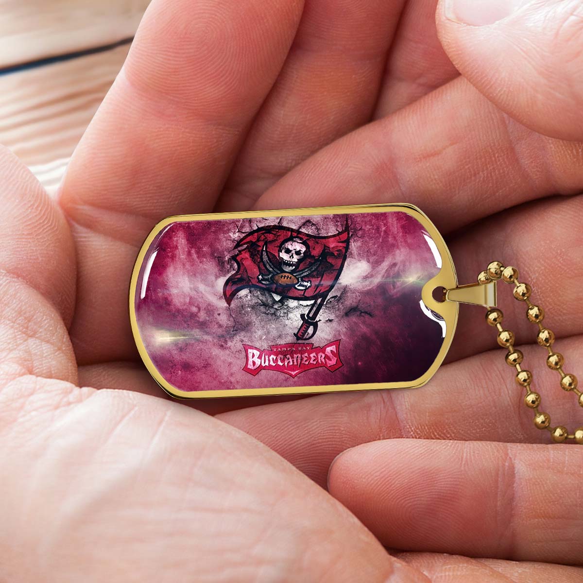 American Football - AFD081 - Tampa Bay Buccaneers - NFL Football Team - American Football Dog Tag - Military Ball Chain - Luxury Dog Tag