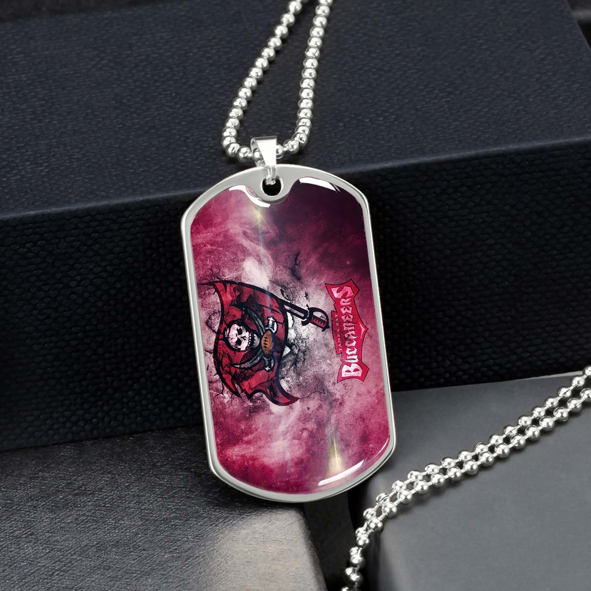American Football - AFD081 - Tampa Bay Buccaneers - NFL Football Team - American Football Dog Tag - Military Ball Chain - Luxury Dog Tag