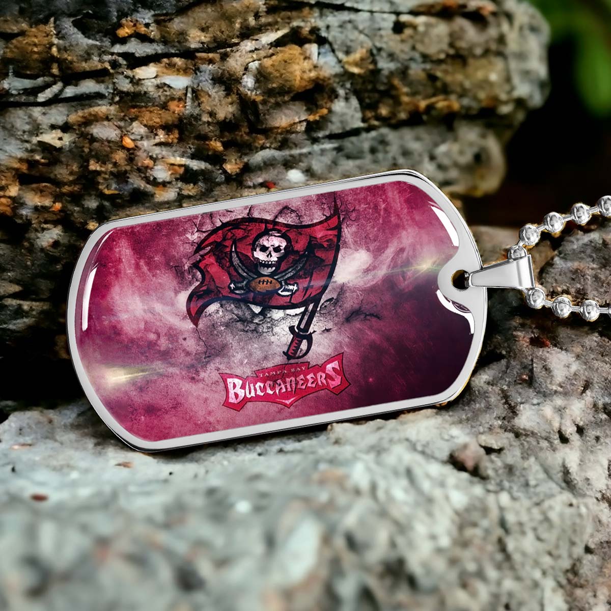 American Football - AFD081 - Tampa Bay Buccaneers - NFL Football Team - American Football Dog Tag - Military Ball Chain - Luxury Dog Tag