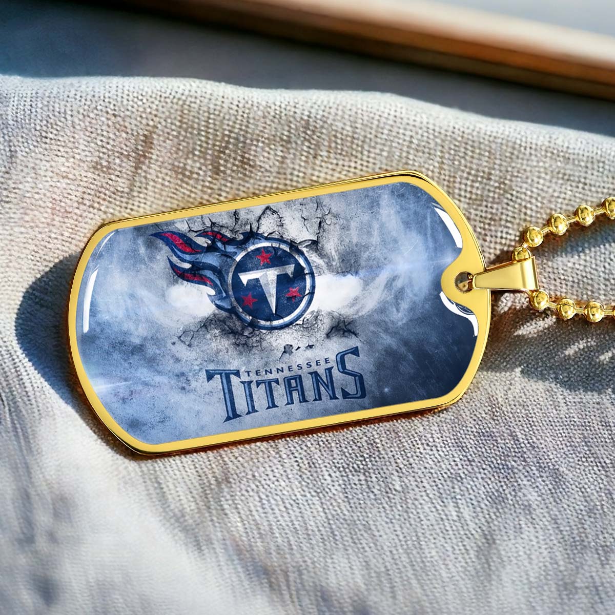 American Football - AFD082 - Tennessee Titans - NFL Football Team - American Football Dog Tag - Military Ball Chain - Luxury Dog Tag