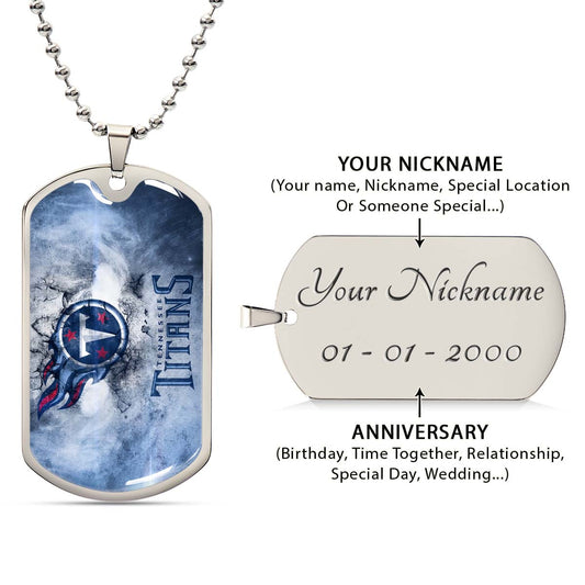 American Football - AFD082 - Tennessee Titans - NFL Football Team - American Football Dog Tag - Military Ball Chain - Luxury Dog Tag