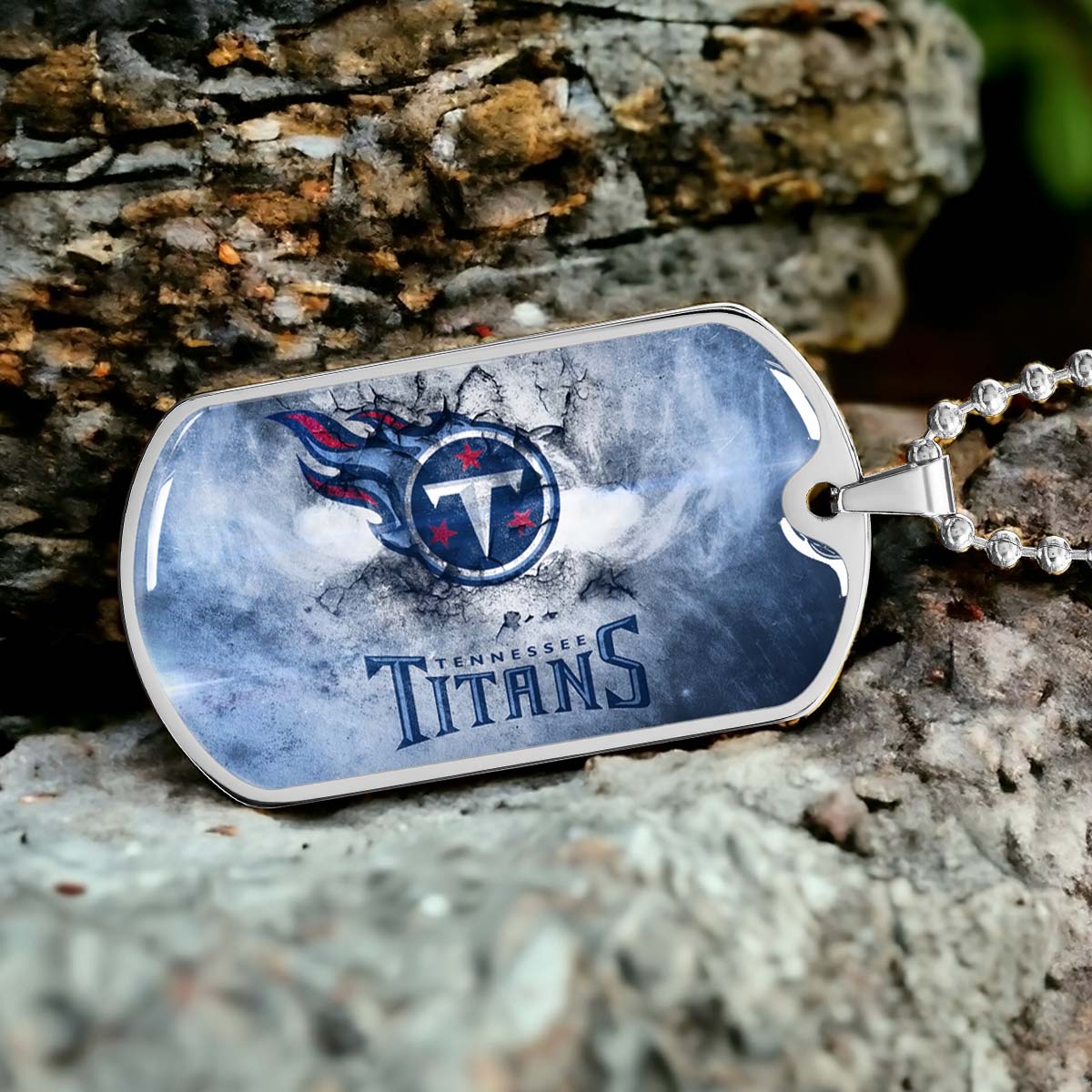American Football - AFD082 - Tennessee Titans - NFL Football Team - American Football Dog Tag - Military Ball Chain - Luxury Dog Tag