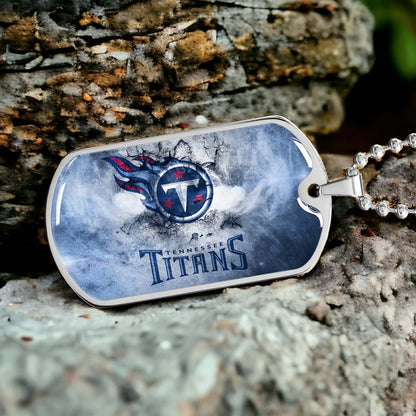 American Football - AFD082 - Tennessee Titans - NFL Football Team - American Football Dog Tag - Military Ball Chain - Luxury Dog Tag