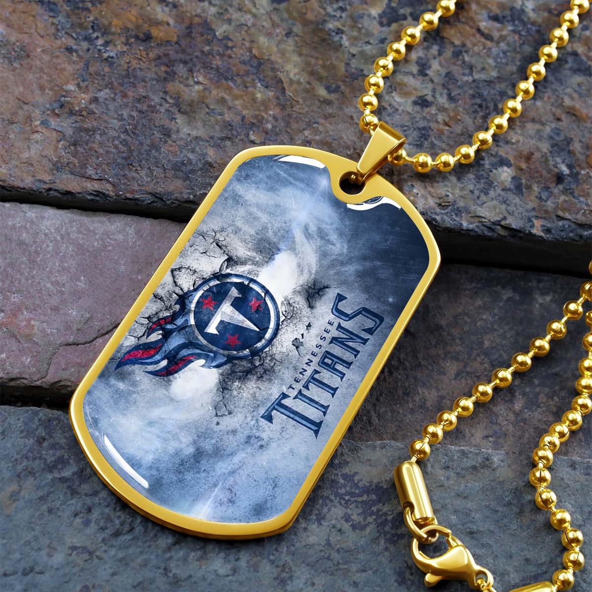 American Football - AFD082 - Tennessee Titans - NFL Football Team - American Football Dog Tag - Military Ball Chain - Luxury Dog Tag