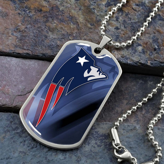 American Football - AFD087 - New England Patriots The Spirit Of Champions In Sports - NFL Football Team - American Football Dog Tag - Military Ball Chain - Luxury Dog Tag