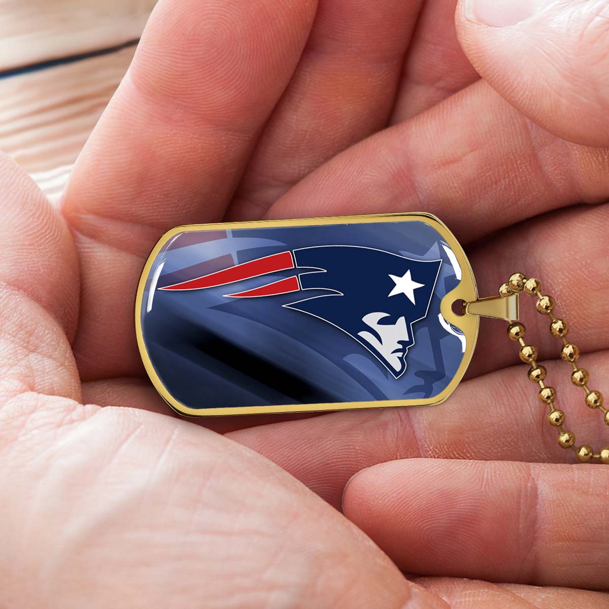 American Football - AFD087 - New England Patriots The Spirit Of Champions In Sports - NFL Football Team - American Football Dog Tag - Military Ball Chain - Luxury Dog Tag