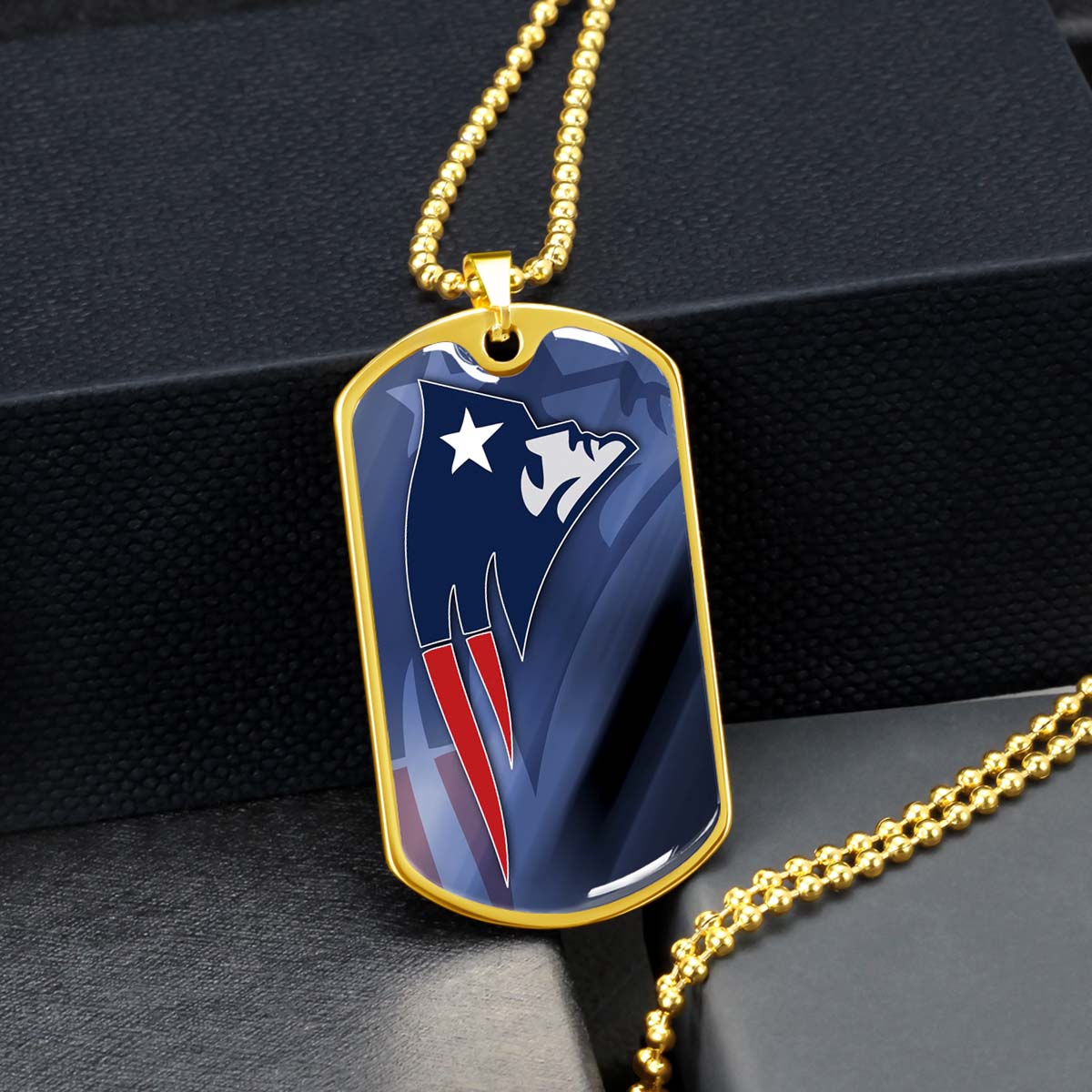 American Football - AFD087 - New England Patriots The Spirit Of Champions In Sports - NFL Football Team - American Football Dog Tag - Military Ball Chain - Luxury Dog Tag