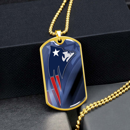 American Football - AFD087 - New England Patriots The Spirit Of Champions In Sports - NFL Football Team - American Football Dog Tag - Military Ball Chain - Luxury Dog Tag