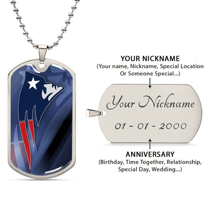 American Football - AFD087 - New England Patriots The Spirit Of Champions In Sports - NFL Football Team - American Football Dog Tag - Military Ball Chain - Luxury Dog Tag