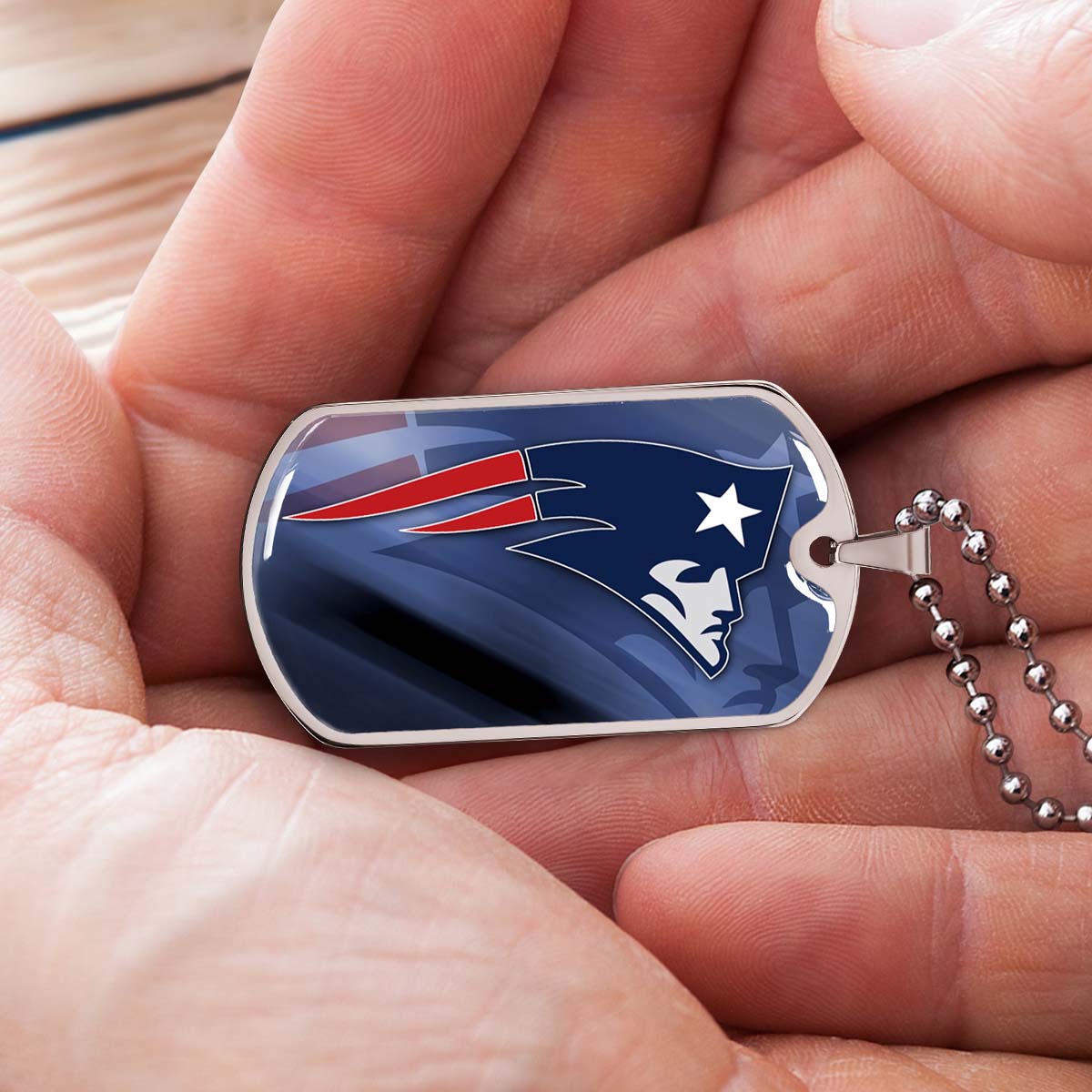 American Football - AFD087 - New England Patriots The Spirit Of Champions In Sports - NFL Football Team - American Football Dog Tag - Military Ball Chain - Luxury Dog Tag