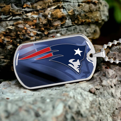 American Football - AFD087 - New England Patriots The Spirit Of Champions In Sports - NFL Football Team - American Football Dog Tag - Military Ball Chain - Luxury Dog Tag