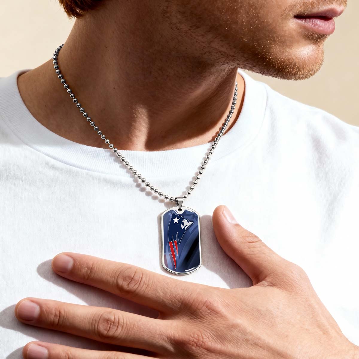 American Football - AFD087 - New England Patriots The Spirit Of Champions In Sports - NFL Football Team - American Football Dog Tag - Military Ball Chain - Luxury Dog Tag