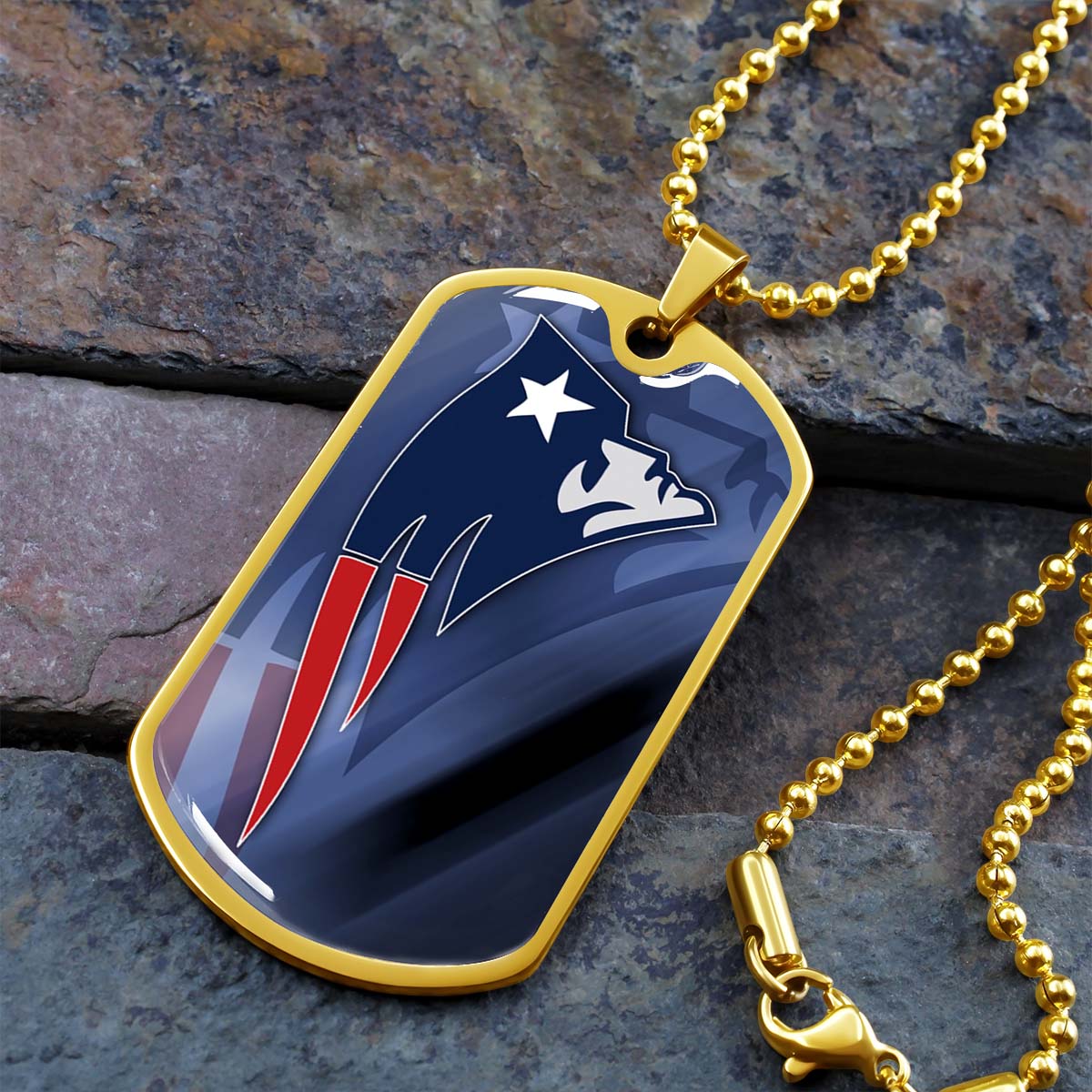 American Football - AFD087 - New England Patriots The Spirit Of Champions In Sports - NFL Football Team - American Football Dog Tag - Military Ball Chain - Luxury Dog Tag