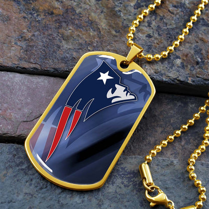 American Football - AFD087 - New England Patriots The Spirit Of Champions In Sports - NFL Football Team - American Football Dog Tag - Military Ball Chain - Luxury Dog Tag