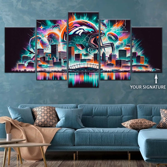 American Football Wall Art - AF5179 - Denver Broncos - Vibrant NFL Football - American Football Poster - American Football Canvas