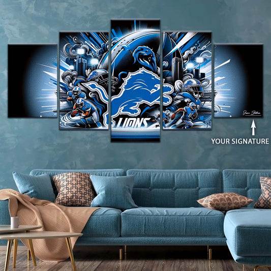 American Football Wall Art - AF5180 - Detroit Lions - NFL Football Team - American Football Poster - American Football Canvas