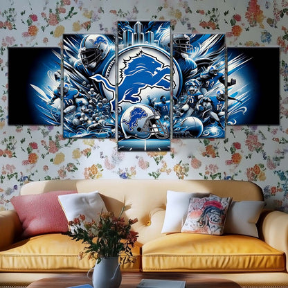 American Football Wall Art - AF5182 - Detroit Lions - NFL Super Bowl Spirit - American Football Poster - American Football Canvas