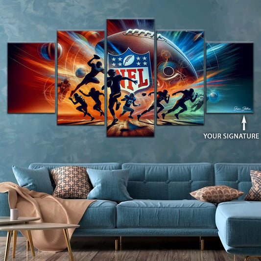 American Football Wall Art - AF5184 - Dynamic NFL Football Excitement - American Football Poster - American Football Canvas