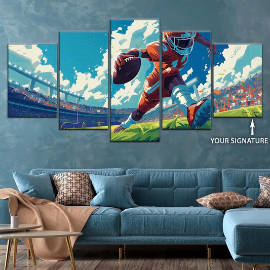 American Football Wall Art - AF5188 - Dynamic NFL Football Touchdown - American Football Poster - American Football Canvas