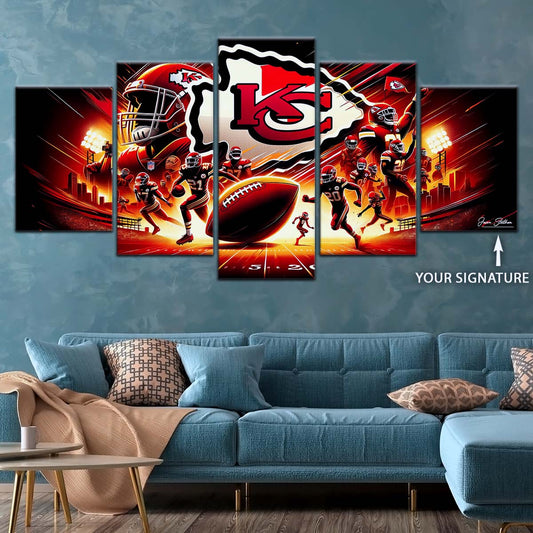 American Football Wall Art - AF5198 - Kansas City Chiefs - Super Bowl NFL Football Sports Team - American Football Poster - American Football Canvas