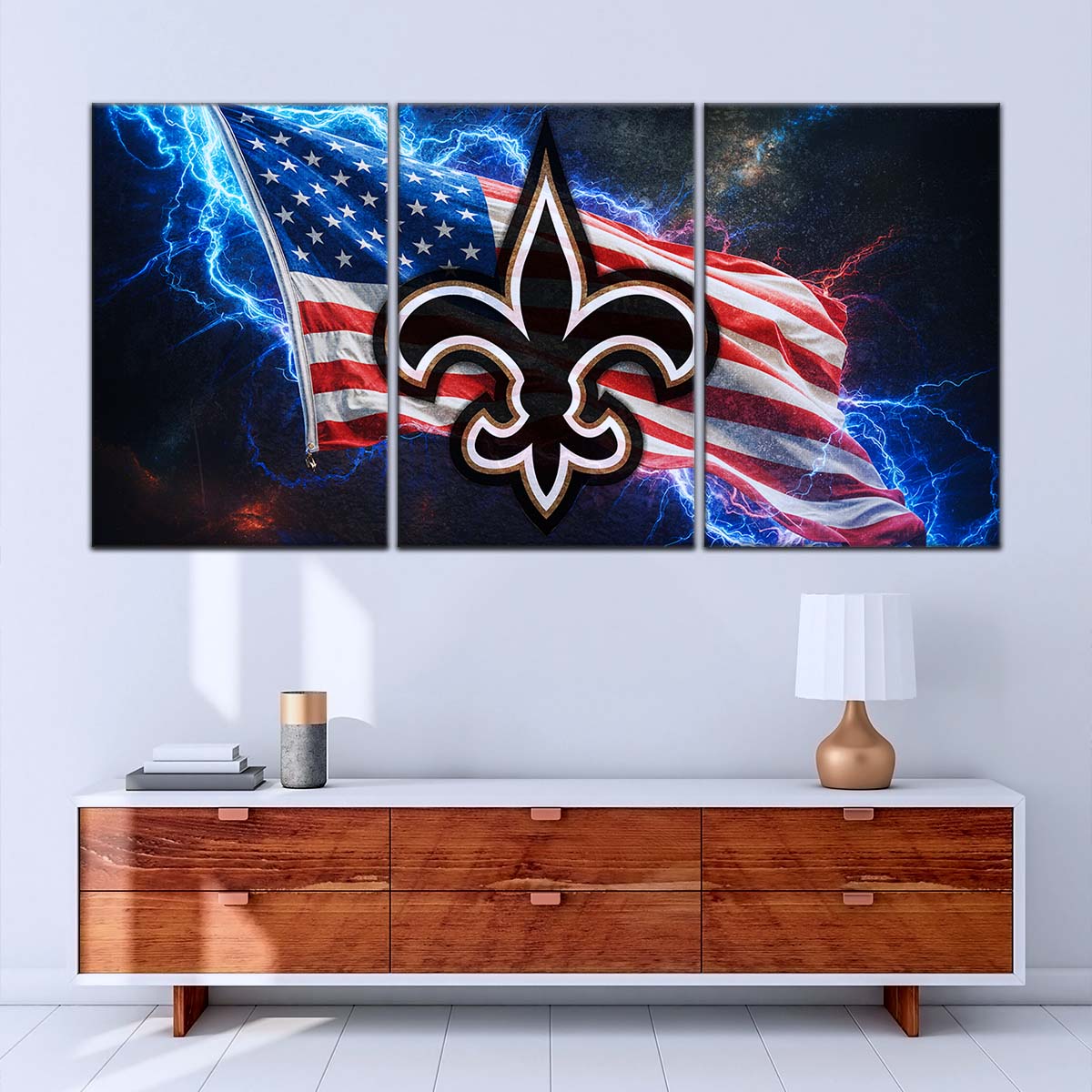 American Football Wall Art - AF5226 - New Orleans Saints - American Flag - NFL Football Team - American Football Poster - American Football Canvas