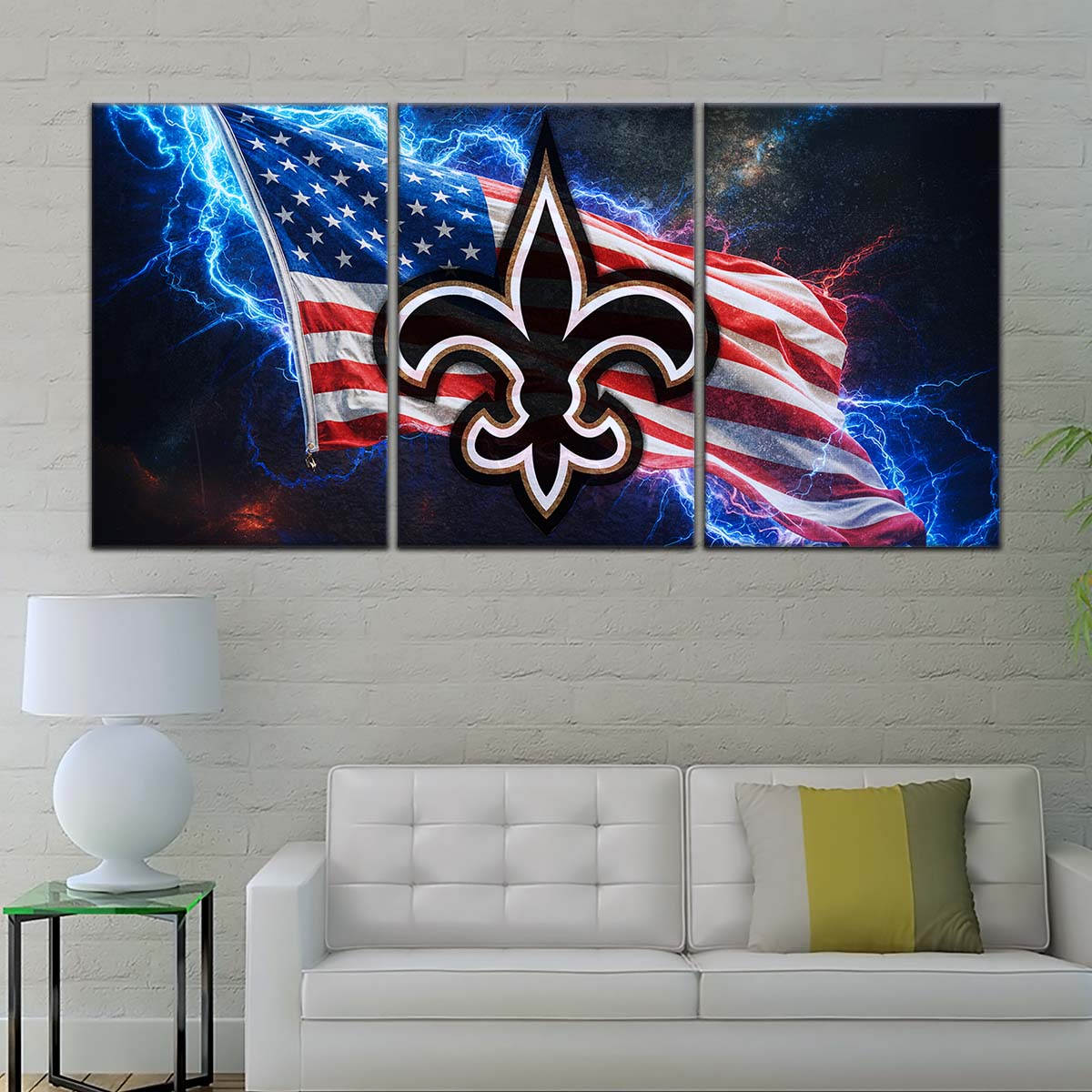 American Football Wall Art - AF5226 - New Orleans Saints - American Flag - NFL Football Team - American Football Poster - American Football Canvas