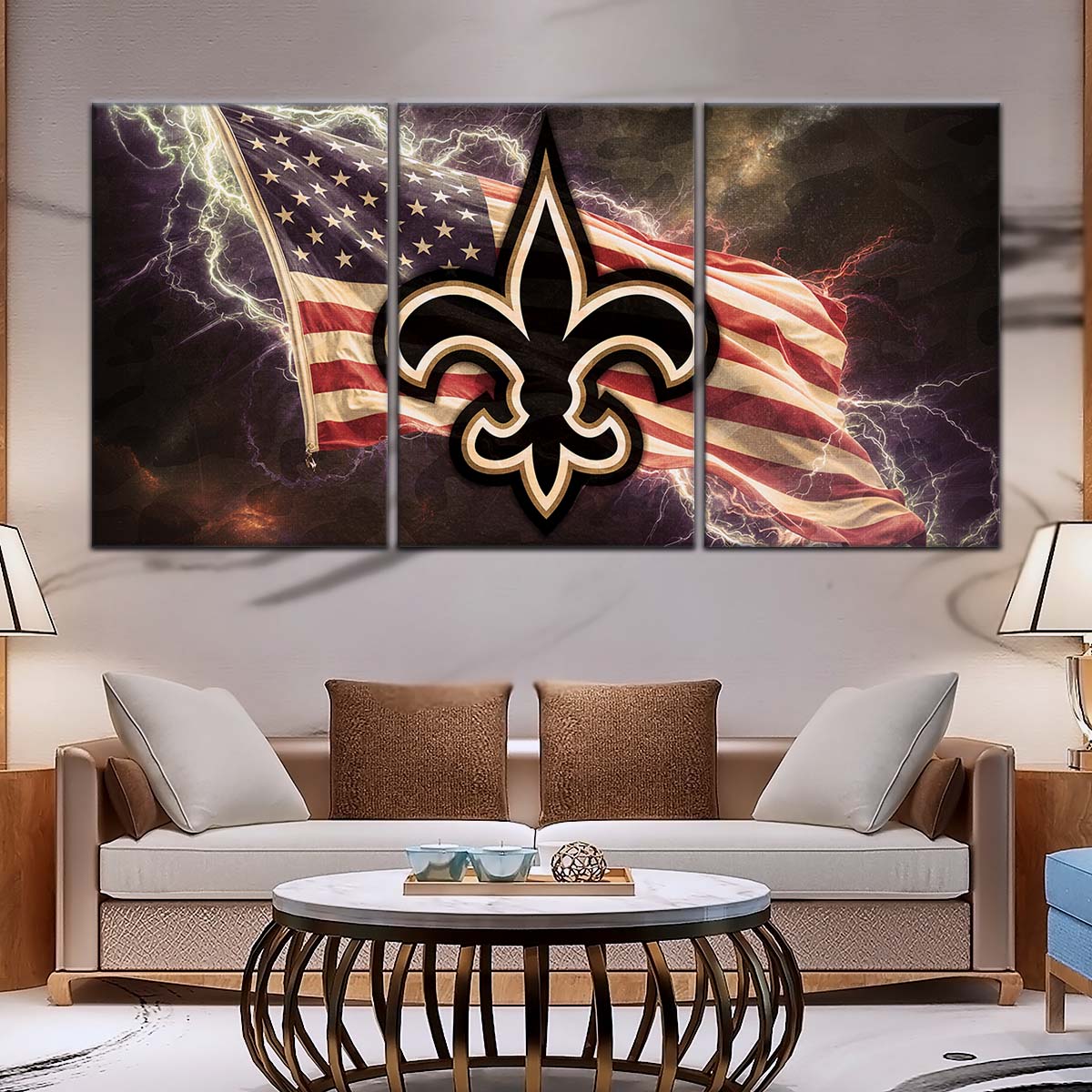 American Football Wall Art - AF5227 - New Orleans Saints - American Flag - NFL Football Team - American Football Poster - American Football Canvas