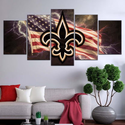 American Football Wall Art - AF5227 - New Orleans Saints - American Flag - NFL Football Team - American Football Poster - American Football Canvas
