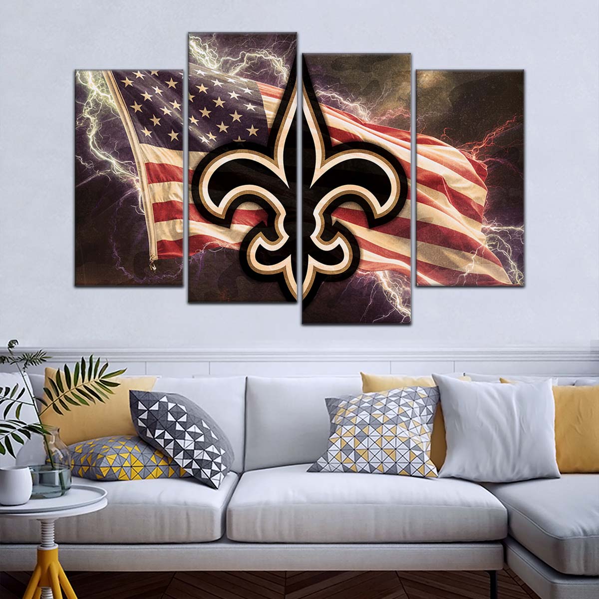 American Football Wall Art - AF5227 - New Orleans Saints - American Flag - NFL Football Team - American Football Poster - American Football Canvas