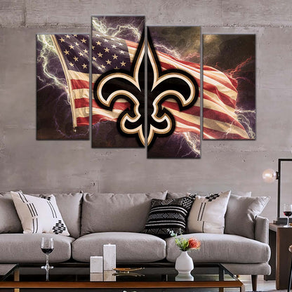 American Football Wall Art - AF5227 - New Orleans Saints - American Flag - NFL Football Team - American Football Poster - American Football Canvas