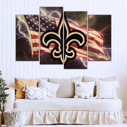 American Football Wall Art - AF5227 - New Orleans Saints - American Flag - NFL Football Team - American Football Poster - American Football Canvas