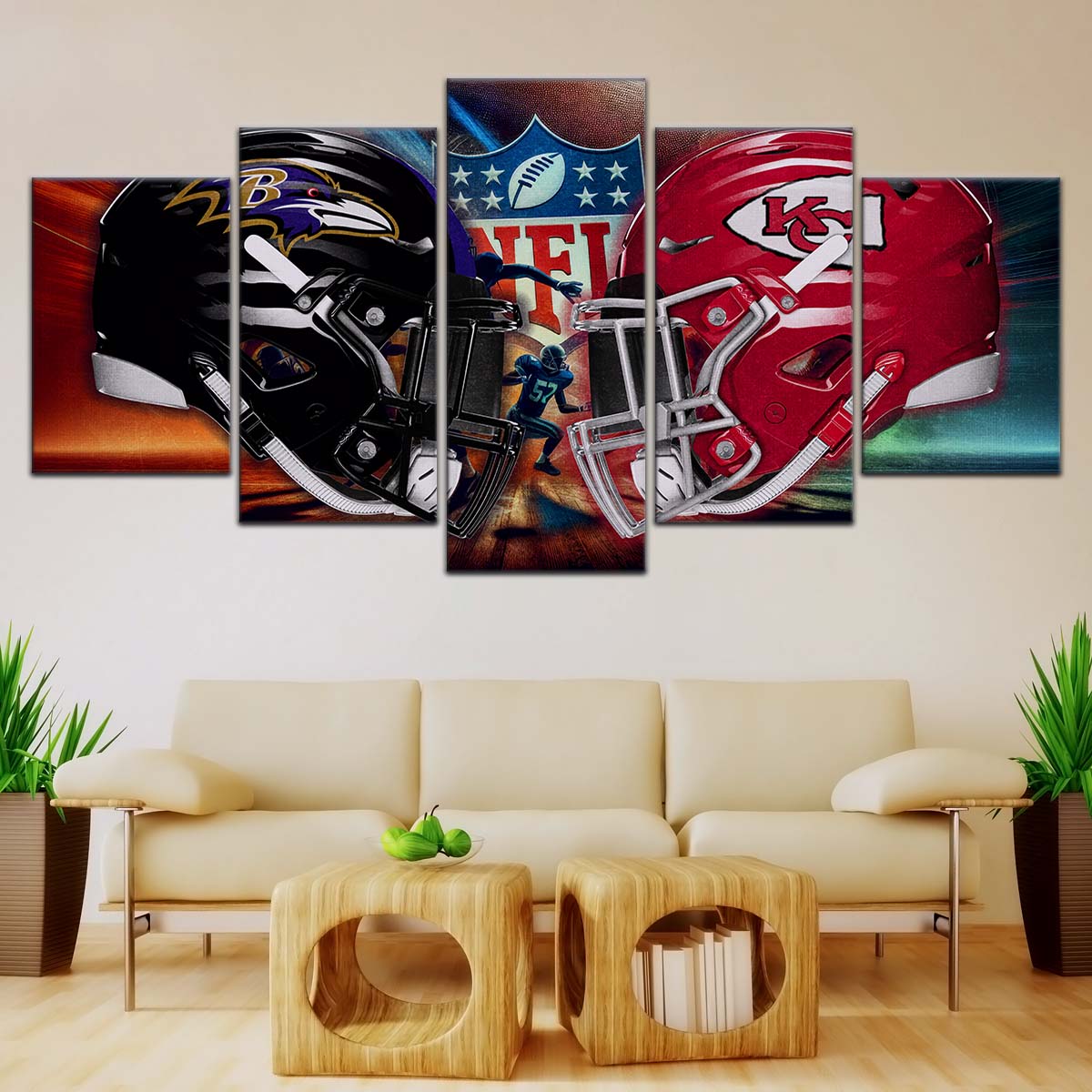 American Football Wall Art - AF5228 - Baltimore Ravens Vs Kansas City Chiefs - NFL Football Team - American Football Poster - American Football Canvas